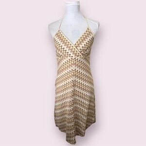 Chevron Halter Neck Midi Dress Size 8
